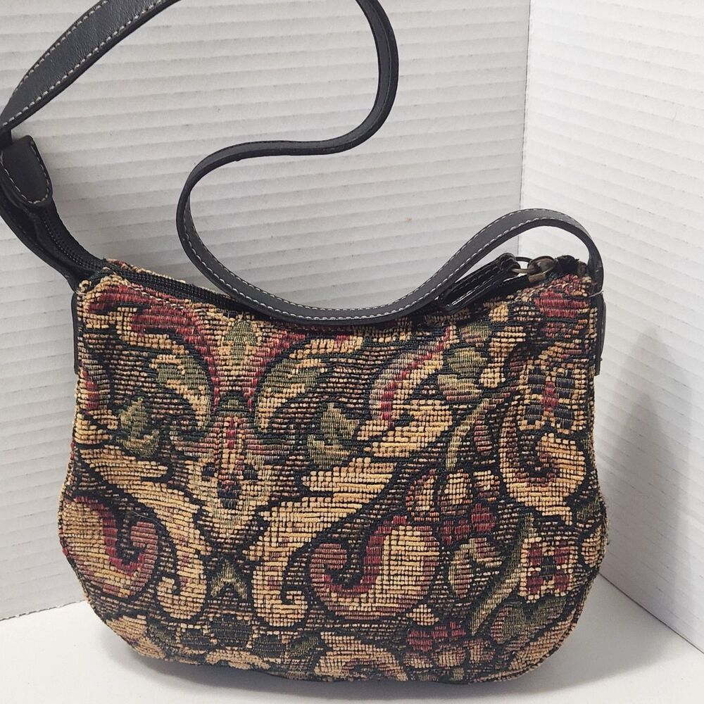 VTG Fossil Tapestry Carpet Hobo Bag Grandmacore Boho Cottagecore 90s Great 75088 - Picture 13 of 16